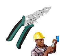 Pelacables eléctrico - Pinza de codo para crimpar y pelar cables - Pinza eficiente para alambre y crimpado, para electricistas, uso doméstico, automotriz, construcción, industrial, reparaciones y