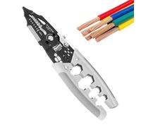 Pelacables herramienta de alambre eléctrico, tijeras de corte 28 en 1 multiusos para cortar, alicates pelacables para cables, para operaciones de enrollamiento, apriete, cizallamiento, crimpado