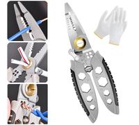 Pelacables Multiusos de 7 Pulgadas, Herramienta Profesional Multiusos para Pelar Cables, Multi-Purpose Professional Wire Stripping Tool, 7-Inch Multipurpose Wire Stripper