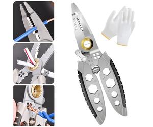 Pelacables Multiusos de 7 Pulgadas, Herramienta Profesional Multiusos para Pelar Cables, Multi-Purpose Professional Wire Stripping Tool, 7-Inch Multipurpose Wire Stripper