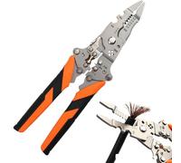 Pelacables plegable multifuncional, herramienta profesional de crimpado pelacables, herramienta profesional 14 en 1 para electricista, tijeras pelacables