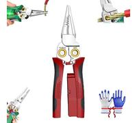 Pelacables Whimsyard, Herramienta Eléctrica 8 En 1, Alicates Pelacables Outdoorfun Comprobador De Voltaje, Herramienta Universal Para Cortar Y Tirar Cables, Reparación Para Electricistas(Red)