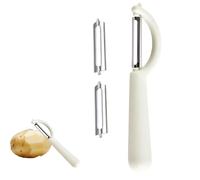 Pelador con 2 cuchillas de repuesto - Pelador de verduras y patatas de acero inoxidable, compatible con Tupper, Fackelmann, Fiskars, Westmark - Pelador de zanahorias, pelador de frutas, pelador de