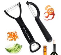Pelador, Conjunto de 2 Piezas 3 en 1 Pelador Multifuncional de Acero Inoxidable - Ultra Afilado y Ergonómico, Perfecto para Pelar Papas, Verduras y Frutas en la Cocina y de Viaje
