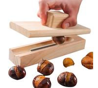 Pelador de castañas, abridor de castañas portátil, cascanueces de madera ergonómico para semillas de castañas, nueces y loto, pelador de nieve de cocina para uso doméstico y restaurante