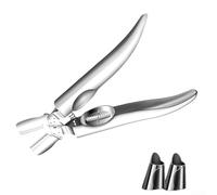 Pelador de castañas resistente con clip abierto de castaño de acero inoxidable, resorte de retorno automático y borde dentado para un agrietamiento rápido y seguro de castañas y varias nueces