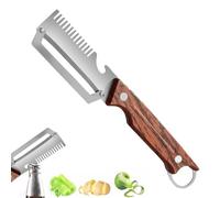 Pelador de cocina - Cepillo de acero inoxidable con mango de madera | Pelador de acero inoxidable con mango de madera | Para el hogar y el restaurante, zanahorias, patatas, pepinos, calabaza y