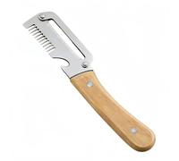Pelador de cocina multifuncional 2 en 1 acero con mango madera Triturador integrado y abrebotellas para frutas verduras