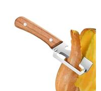 Pelador De Frutas Y Patatas, 2 En 1 Pelador Multifuncional De Verduras De Acero Inoxidable Con Abridor De Botellas Y Mango De Madera, Utensilio Para Pelar, Tomate, Patata, Zanahoria 19 X 4 Cm