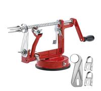 Pelador de manzanas, aleación de magnesio fundido de cromo de larga duración, con cuchillas de acero inoxidable y potente base de succión para manzanas y patatas (rojo)