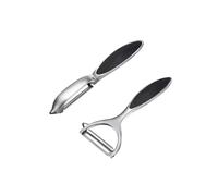 Pelador de patatas 2 piezas: pelador de acero inoxidable para zanahorias, berenjenas, peras, mangos y pepinos, con mango ergon?mico antideslizante
