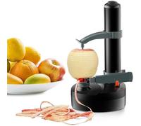 Pelador de patatas eléctrico, peladora automática multifuncional de frutas y verduras con cuchillas de acero inoxidable para patatas, manzanas, zanahorias y cítricos black