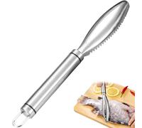 Pelador de pescado, Escamador de pescado con bandeja de recogida de escamas, para una Eliminación de Piel de Escamas de Pescado más Rápida y Fácil, Herramienta de Cocina Manual