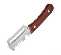 Pelador de verduras de acero inoxidable con mango de madera maciza, herramienta de cocina multifuncional con abrebotellas y peine para hierbas, ergonómico para patatas, zanahorias, calabacines (1