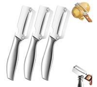 Pelador de verduras de acero inoxidable, pelador multifuncional para cortar en juliana y rebanar, ideal para zanahorias, manzanas, kiwis, botellas, patatas y calabazas. (Plata 3Piezas)