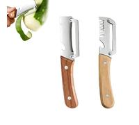 Pelador de Verduras Multifuncional,Pelador Multifuncional Para Cocina Con Hoja De Acero Inoxidable UltraafiladaY Mango De Madera Ergonómico Pelar Patatas Y Abrir Botellas Vino Sin Esfuerzo (2pc B)