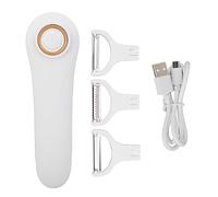 Pelador Eléctrico de Frutas, ABS USB Recargable Pelador de Patatas de Mano Práctico Pelador de Patatas Eléctrico con 3 Cabezas de Corte, para el Hogar Patata Manzana Zanahoria Pepino