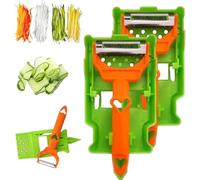 Pelador Multifuncional 2-En-1, Multifunctional Kitchenware Set for Slicing and Peeling, Juliene Peeler Vegetable Peeler with Grating Plate
