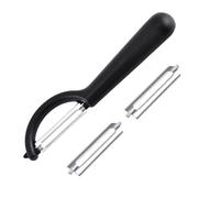 Pelador P para tupper con 2 cuchillas de repuesto, pelador para verduras, universal, apto para lavavajillas, pelador sin esfuerzo, compatible con aparatos de cocina Tupperware (negro)