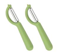 Pelador universal (2 Piezas), Pelador de Frutas y Verduras Multifuncional, Fabricado en Acero Inoxidable, Para Cocina y Frutas, 16,5 × 3,5 cm, Verde