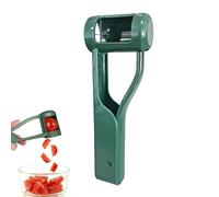 Peladora de Frutas y Rebanadora Cortador de Uvas, Cortadora Acero Inoxidable Fresas Tomates Cherry, Corta Cuartos sin Aplastar, Fácil Uso Una Mano, Lavavajillas, Ensaladas Pasteles Decoración