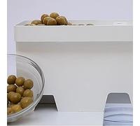 Pelamatic - Robito Oliva Eléctrica | Máquina para Partir y Chafar Aceitunas | 3 Tamaños Ajustables | Limpieza Rápida | Tapadera con 2 Posiciones, Blanco, Plástico ABS