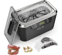 PELCAS Limpiador Ultrasonidos con Transductores Duales Limpiador Ultrasónico 800ML 42KHz con Pantalla Táctil y 5 Configuraciones de Tiempo para Anteojos, Relojes, Joyas, Dentaduras Postizas (Negro)