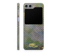 Pelcula de fibra de carbono Piel compatible con Samsung Galaxy Z Flip 6 - Liros de agua - Cubierta de calcomana protectora de vinilo 3M Premium - F