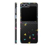 Pelcula de fibra de carbono Piel compatible con Samsung Galaxy Z Flip 6 - Magic Pineapple - Cubierta de calcomana protectora de vinilo 3M Premium -