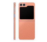 Pelcula de fibra de carbono Piel compatible con Samsung Galaxy Z Flip 6 - Peach slido - Cubierta de calcomana protectora de vinilo 3M Premium - F
