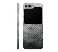 Pelcula de fibra de carbono Piel compatible con Samsung Galaxy Z Flip 6 - Sombra Concreto - Cubierta de calcomana protectora de vinilo 3M Premium -