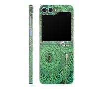 Pelcula de fibra de carbono Piel compatible con Samsung Galaxy Z Flip 6 - Vintage Paisley - Cubierta de calcomana protectora de vinilo 3M Premium -