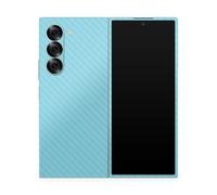 Pelcula de fibra de carbono Piel compatible con Samsung Galaxy Z Fold 6 - Azul baby slido - Cubierta de calcomana protectora de vinilo 3M Premium