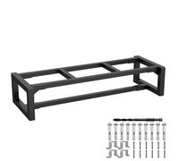 Peldaño de acero de 1 escalones, larguero metálico para peldaño de madera, soportes independientes para escaleras interiores y exteriores. (100cm)
