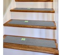 Peldaños antideslizantes que brillan en la oscuridad, alfombras autoadhesivas para escalones de madera, tapetes de seguridad reutilizables para niños, personas mayores y mascotas, paquete de 10 (70 x