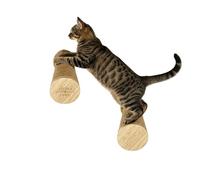 Peldaños de Escalada para Gatos de Pared con Rascador de Yute | Estantes Flotantes de Madera Resistente 30 cm | Plataforma de Pared para Gatos Medianos y Grandes | Pack de 2 - Althea Living