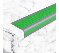 Peldaños De Escalera, Banda De Borde De Peldaño De PVC Autoadhesiva En Forma De L, Impermeable Y Retardante De Llama, Se Puede Utilizar En Interiores Y Exteriores(Green1,10m/395in/32.92ft)