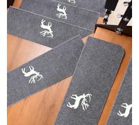peldaños de escaleras, 15 alfombr. auto-adh. escaleras, anti-desl., int(Light Grey E,70 * 22 * 4.5cm)