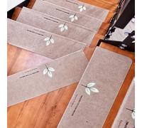 peldaños de escaleras, 15 alfombr. auto-adh. escaleras de interior, lavables a máquina, aptas(Light Curry a,70 * 22 * 4.5cm)
