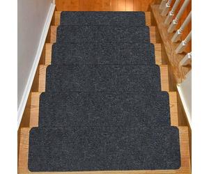 peldaños de escaleras, 15 tapet. escaleras, 20 cm x 76, auto-adh., int., mascotas(D dark Grey)