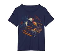Peleas De Gallos Cockfighter Juego Aves Gallos Gallo Camiseta, Mujer Tallas Grandes, Azul Marino, 2XL Grande