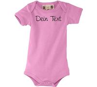 Pelee bio Baby Body individualmente provista de tu texto a elegir Rosa 12 meses