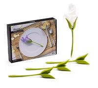 PELEG DESIGN Bloom Servilleteros de Flor Set de 4 - Soportes Originales para Servilletas de Papel con Forma de Tallo, Decoración de Mesa Creativa para Fiestas, Incluye 4 Servilletas