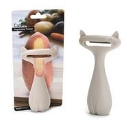 PELEG DESIGN CatPeeler Pelador de Verduras Gato - Pelador Divertido para Patatas, Zanahorias y Frutas con Hoja de Acero Inoxidable, Utensilio de Cocina Original y Regalo para Amantes de Gatos (Blanco)