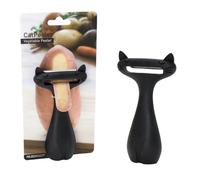 PELEG DESIGN CatPeeler Pelador de Verduras Gato - Pelador Divertido para Patatas, Zanahorias y Frutas con Hoja de Acero Inoxidable, Utensilio de Cocina Original y Regalo para Amantes de Gatos (Negro)