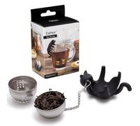 PELEG DESIGN Cattea Infusor de Té Gato - Filtro de Té de Acero Inoxidable para Té a Granel con Base Antigoteo, Gadget de Cocina Divertido y Regalo Original para Amantes de los Gatos