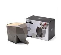 PELEG DESIGN Jumbo Escurridor de Cubiertos Elefante - Escurreplatos Divertido con Desagüe por la Trompa, Organizador de Fregadero Higiénico y Soporte para Utensilios de Cocina, Gris