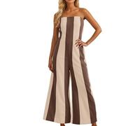Pelele de mujer elegante, Jumpsuit mujer, de una pieza y peleles, mujeres Casual Verano Camiseta sin mangas con cuello en V y cintura alta de pierna ancha Mono entero Cóctel Ceremonia Overall Mono
