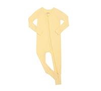 Pelele unisex cómodo suave mono de dormir asimétrico cremallera larga una pieza minimalista funcional de punto acanalado monocolor para el día a día, Estilo-k09 amarillo, 0-3 meses