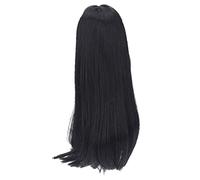 Pelera de Muñecas de 8 a 9 Pulgadas, Peluca Recta de Fibra Resistente Al Calor, 1 3 Pelucas de Cabello SD BJD Haciendo Reemplazo para de Oro Muñecas Largas Circunferencia 21 24 (BLACK)